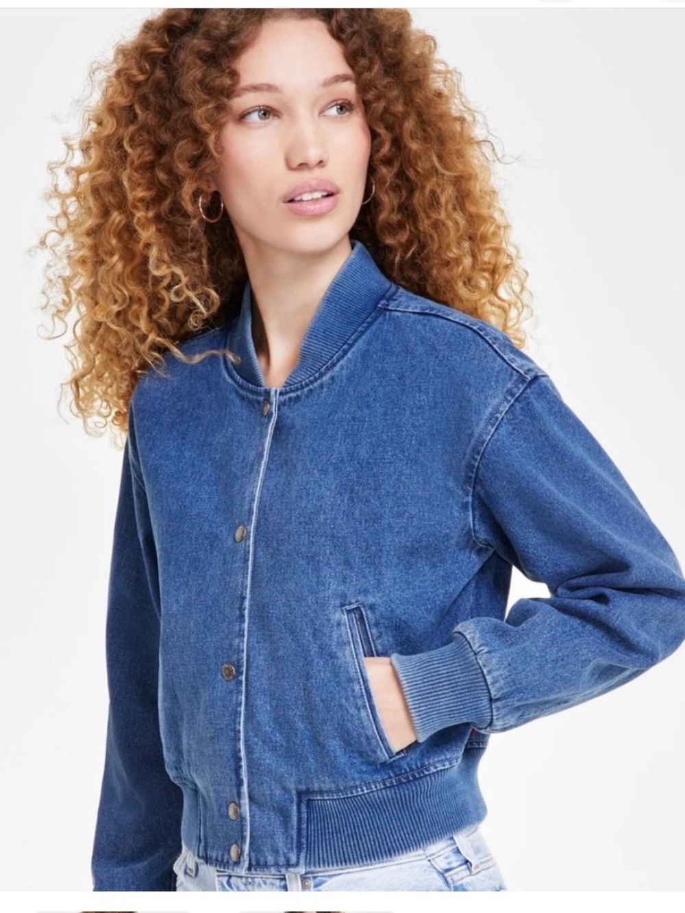Levi's Blue Denim Bomber Jacket - Women's